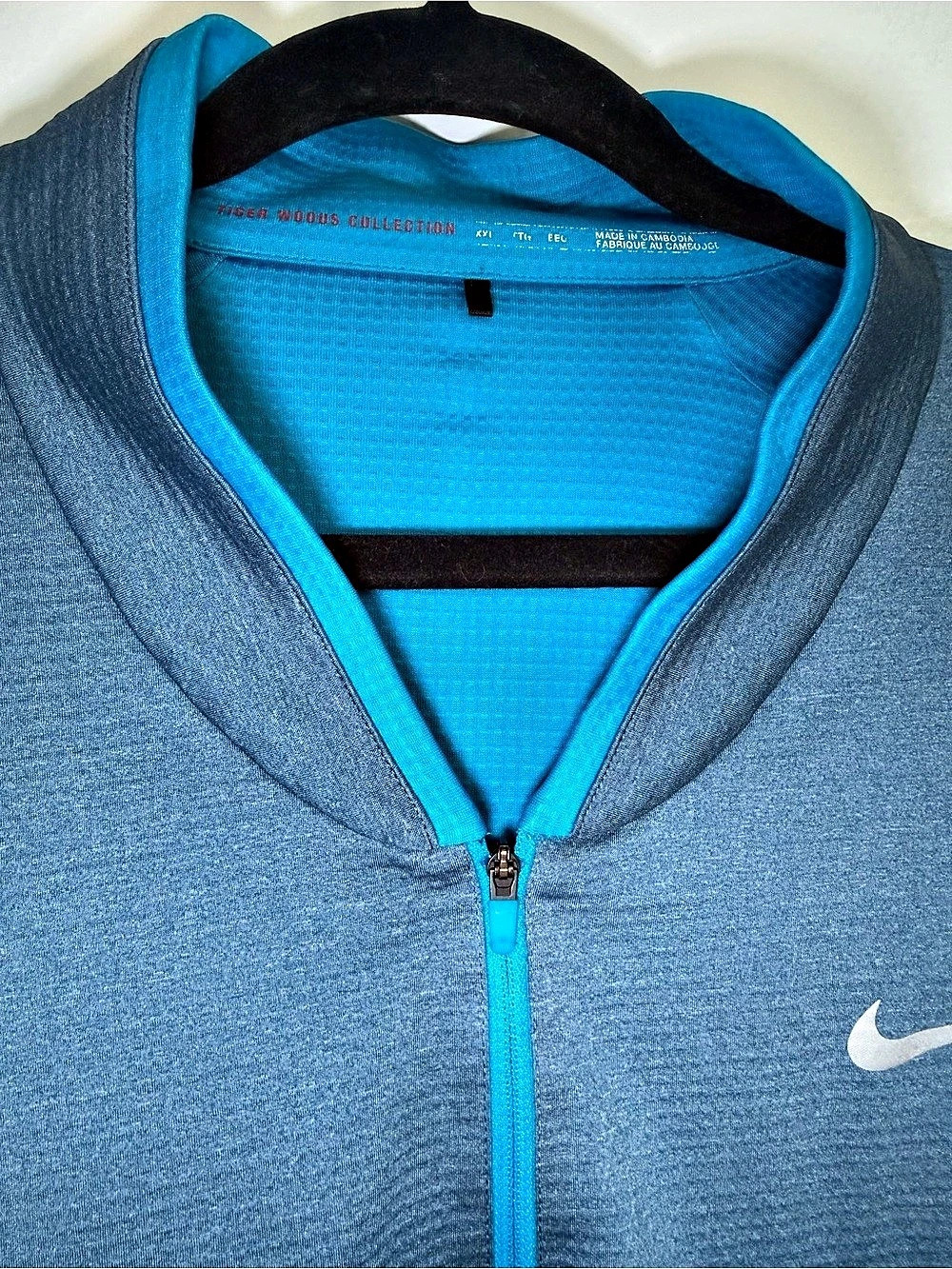 Nike Tiger Woods Collection Dri-FIT Quarter-Zip Golf Pullover Blue XXL - Picture 7 of 16